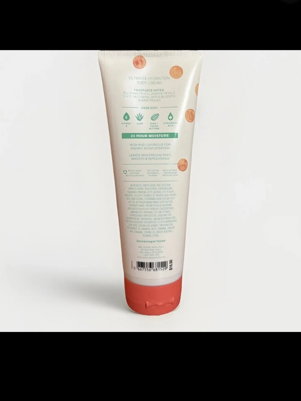 Bath & Body Works Pretty as a Peach Body Cream - Peach & Green Accents